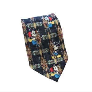 Vintage‎ Atlas Design Disney Mickey Mouse Patterned Tie Silk 4x59in